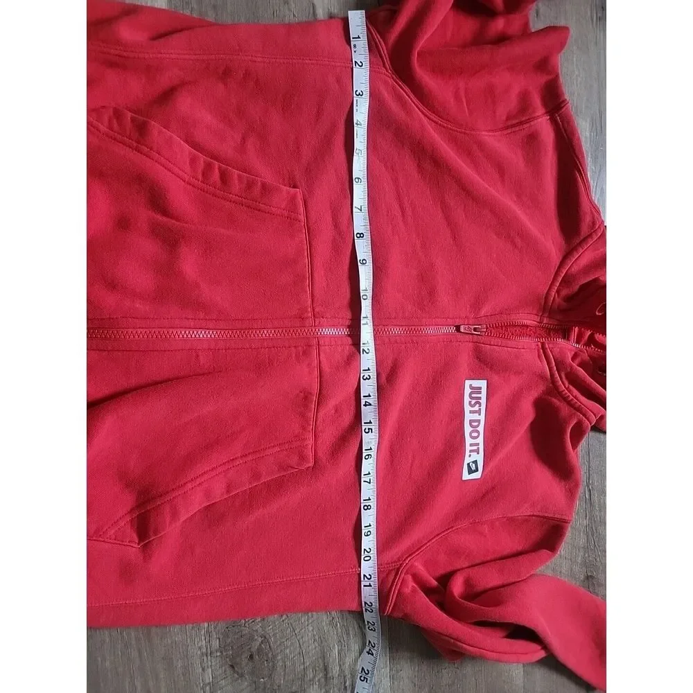 Nike Mens Just Do It Full‎ Zip Hoodie Red Fleece Sweatshirt Small BV5068-657